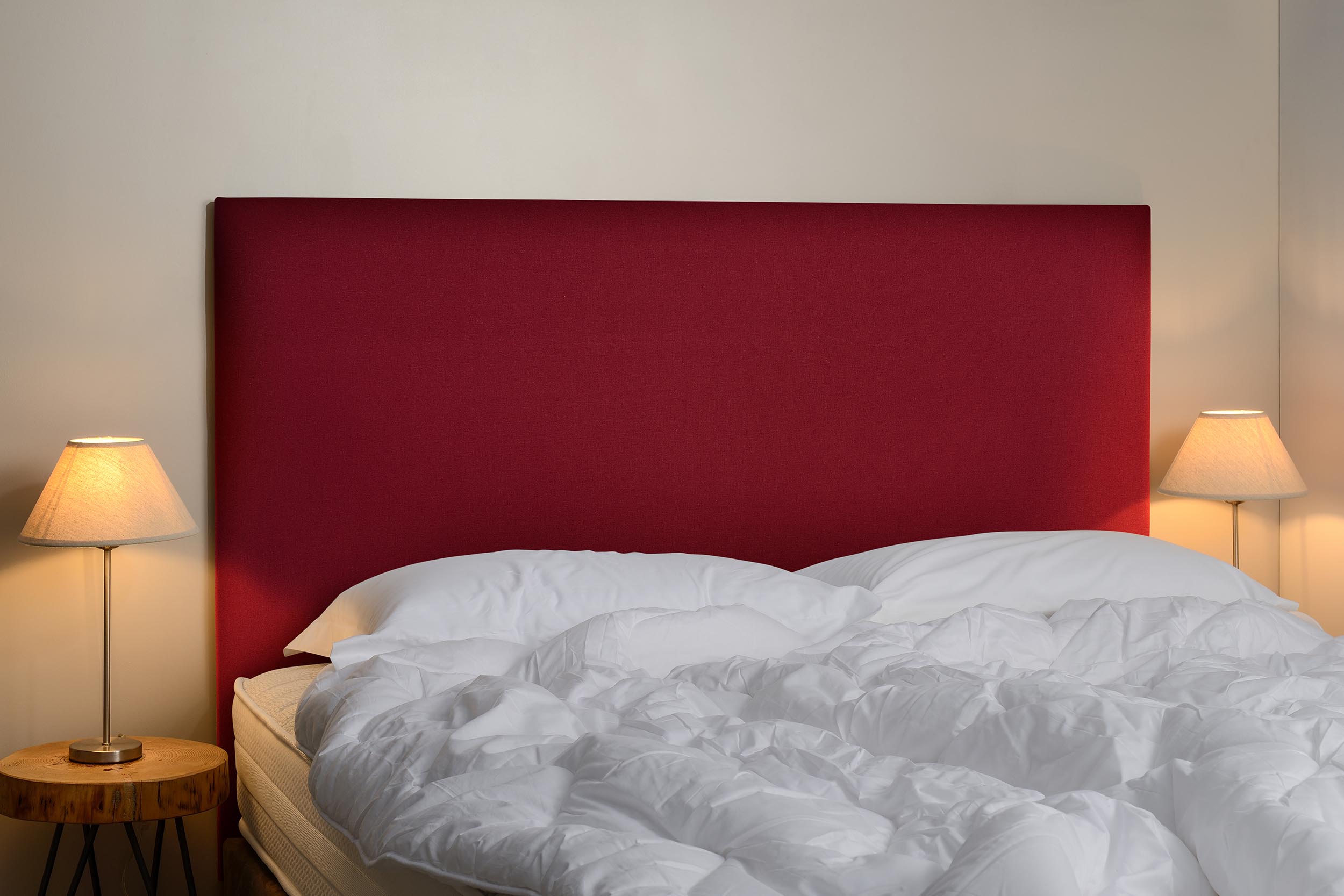 Tete de lit rectangle rouge